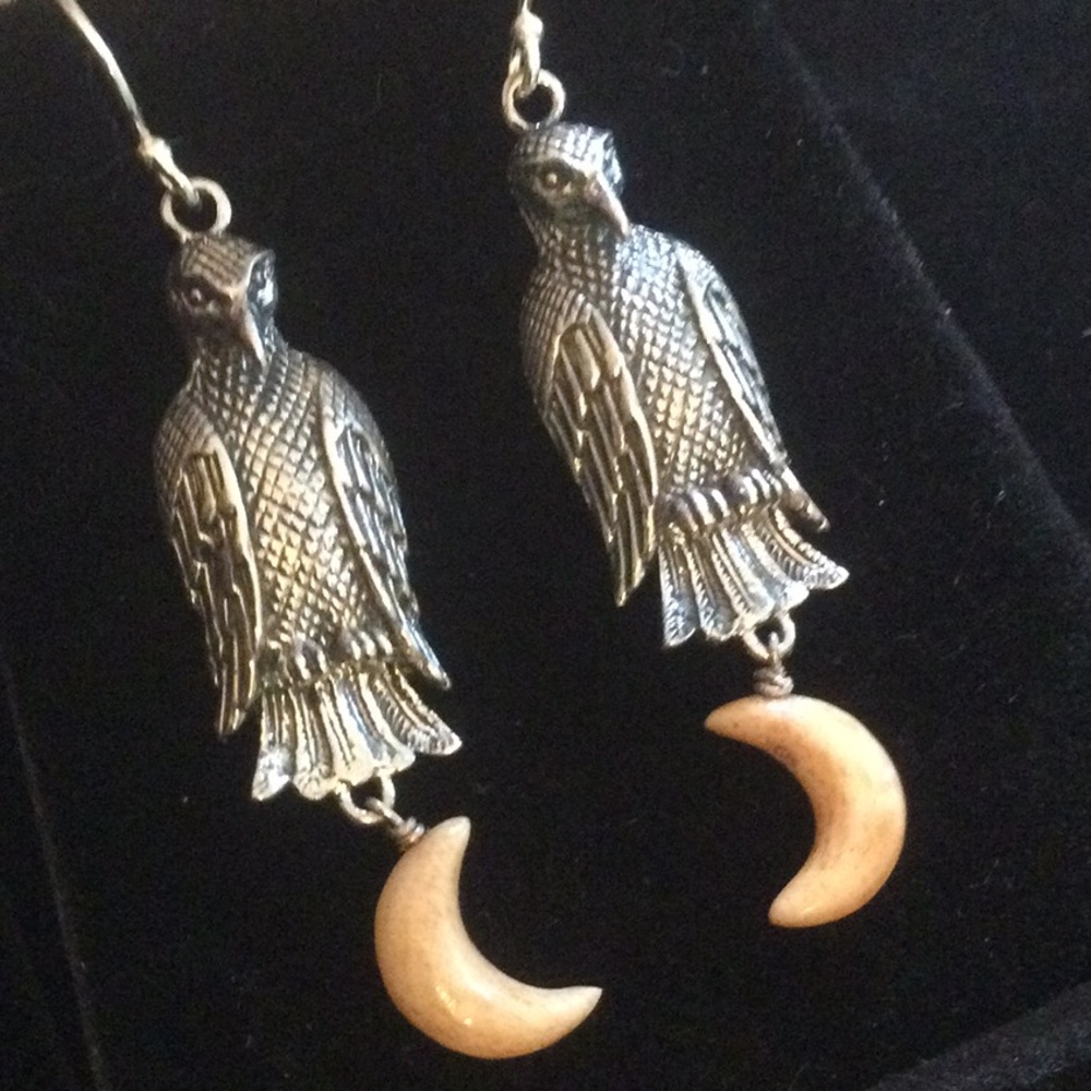 Unique Sterling Silver Bird Earrings - Picture 2 of 8